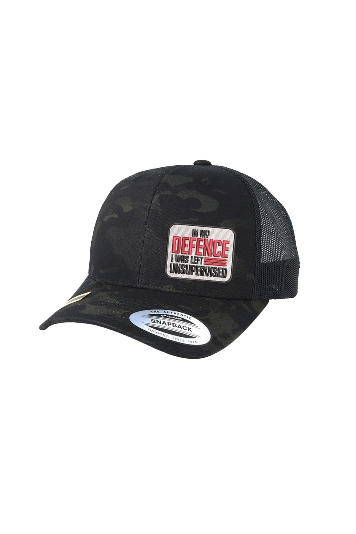 IN MY DEFENCE STITCH-STYLE - MESH BACK MULTICAM SNAPBACK
