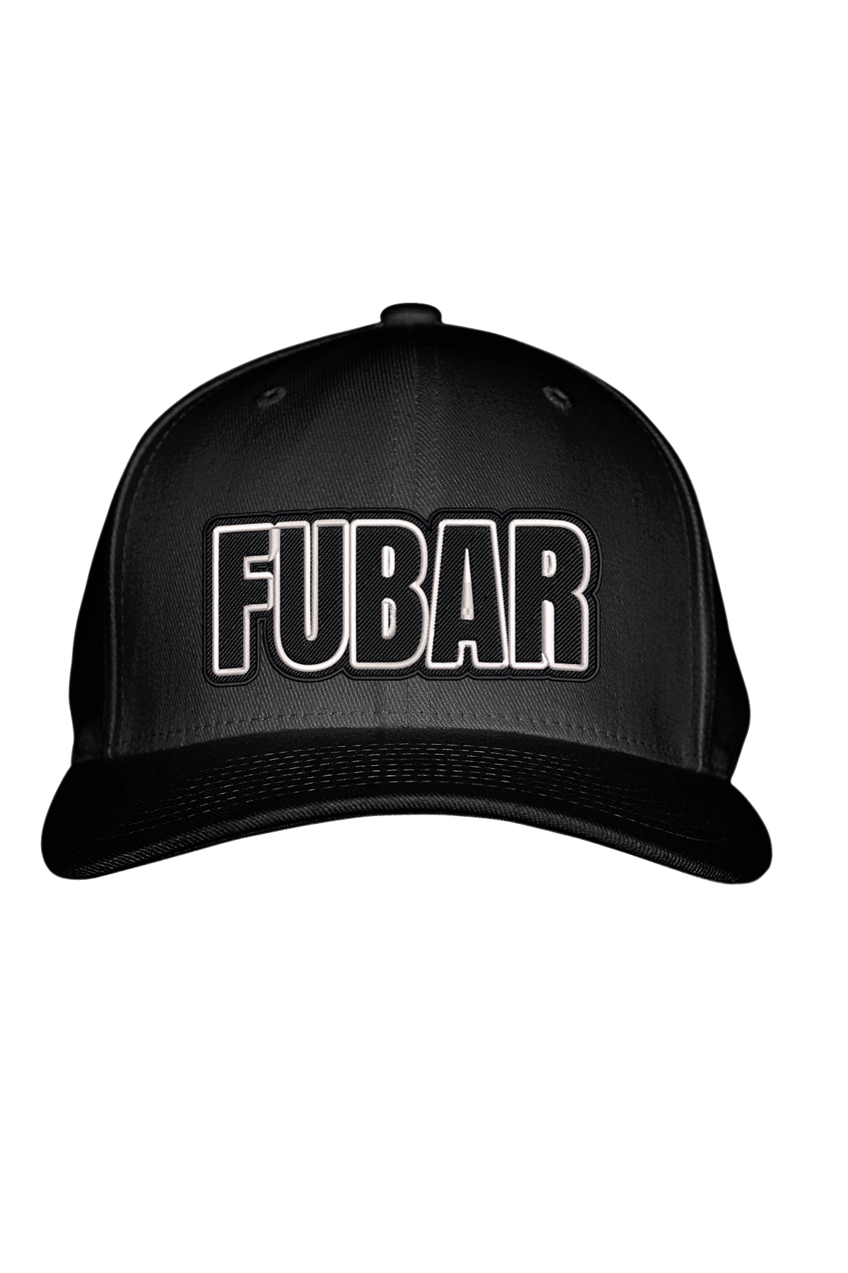 FUBAR BLACK STITCH-STYLE PATCH - FABRIC BACK SNAPBACK