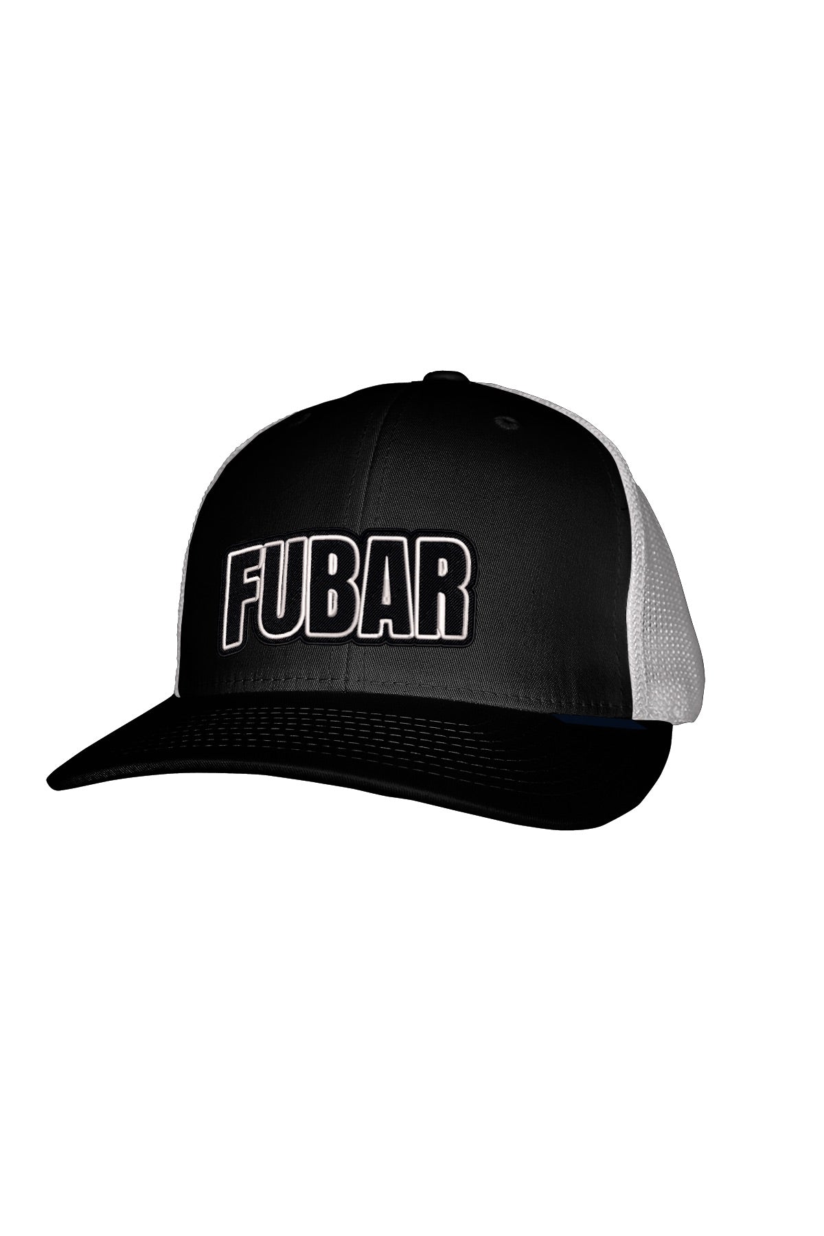 FUBAR BLACK STITCH-STYLE PATCH - MESH BACK SNAPBACK
