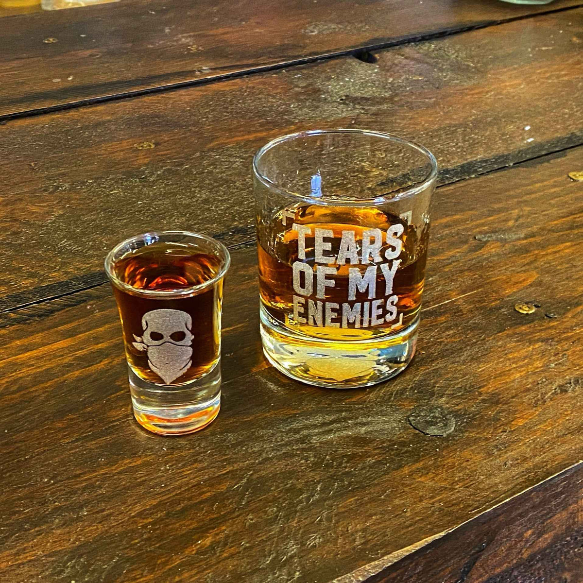 'TEARS OF MY ENEMIES' WHISKY & SHOT SET