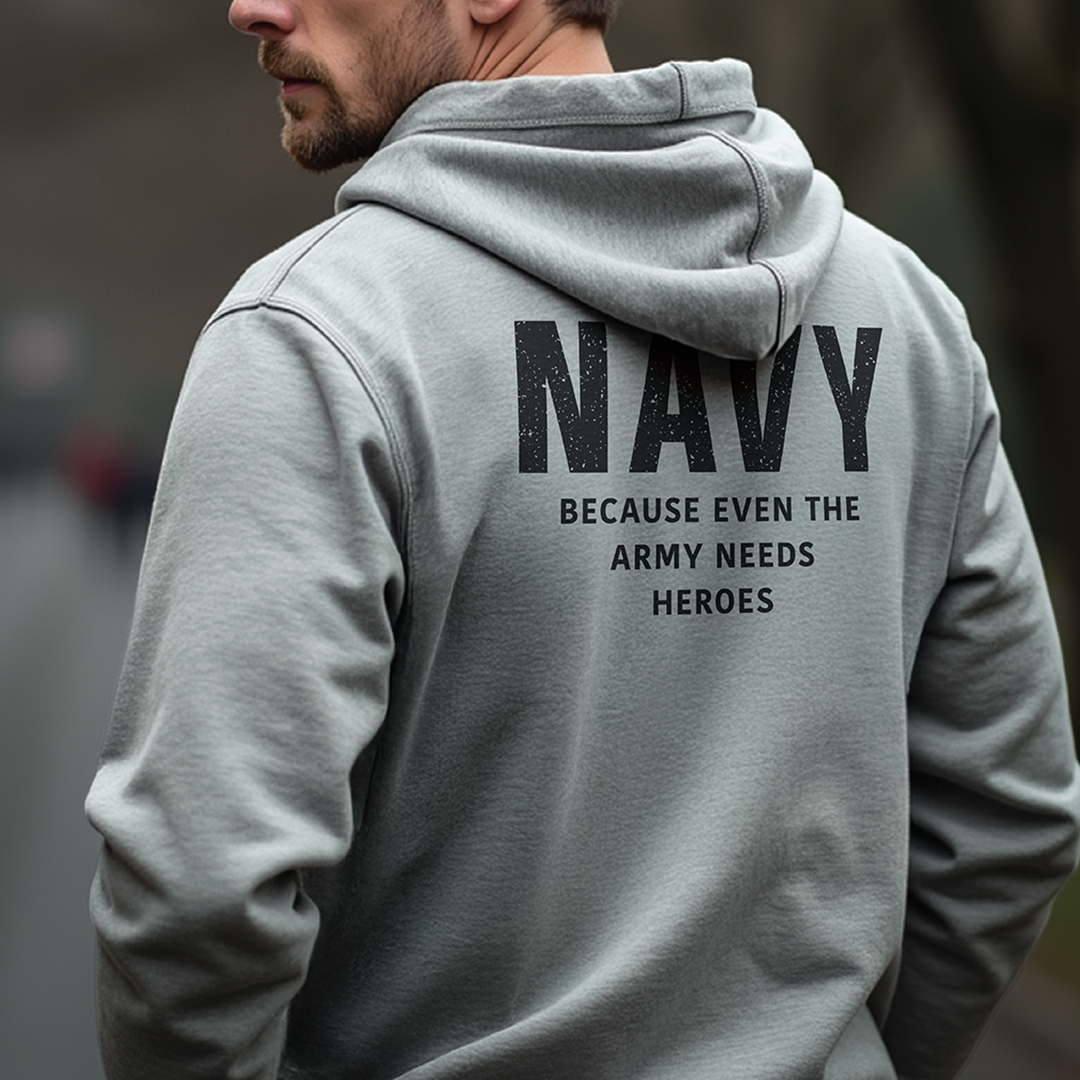 NAVY HEROES TAG & BACK HOODIE
