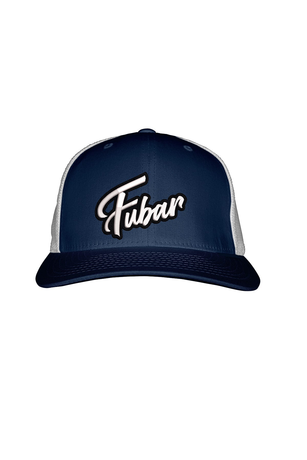 FUBAR WHITE STITCH-STYLE - MESH BACK SNAPBACK