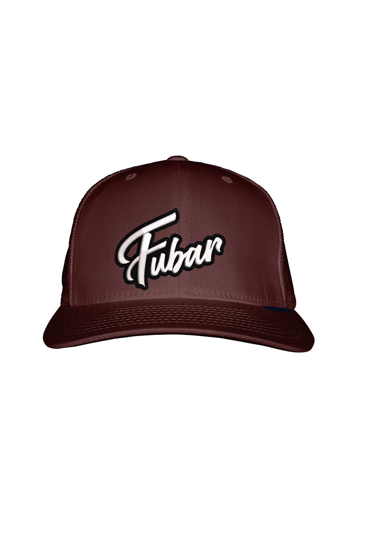 FUBAR WHITE STITCH-STYLE - MESH BACK SNAPBACK