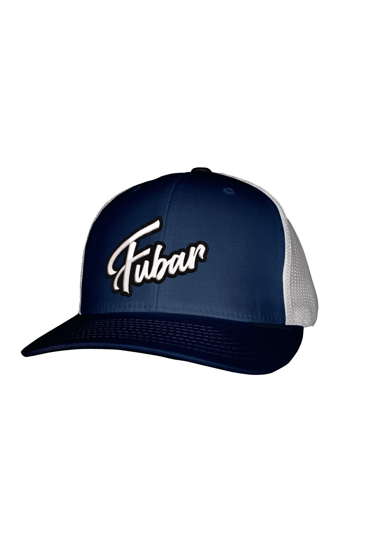 FUBAR WHITE STITCH-STYLE - MESH BACK SNAPBACK
