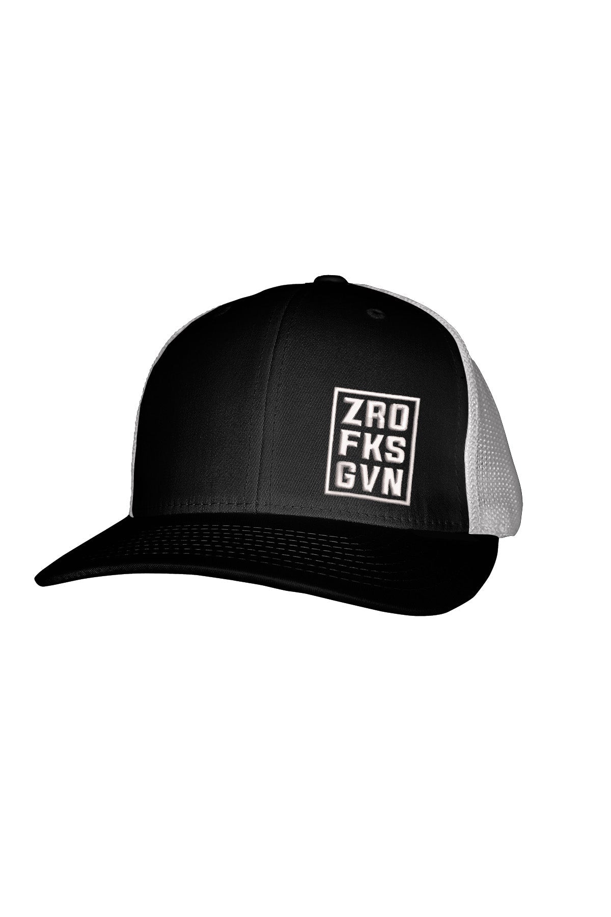 ZRO FKS GVN WHITE STITCH-STYLE - MESH BACK SNAPBACK