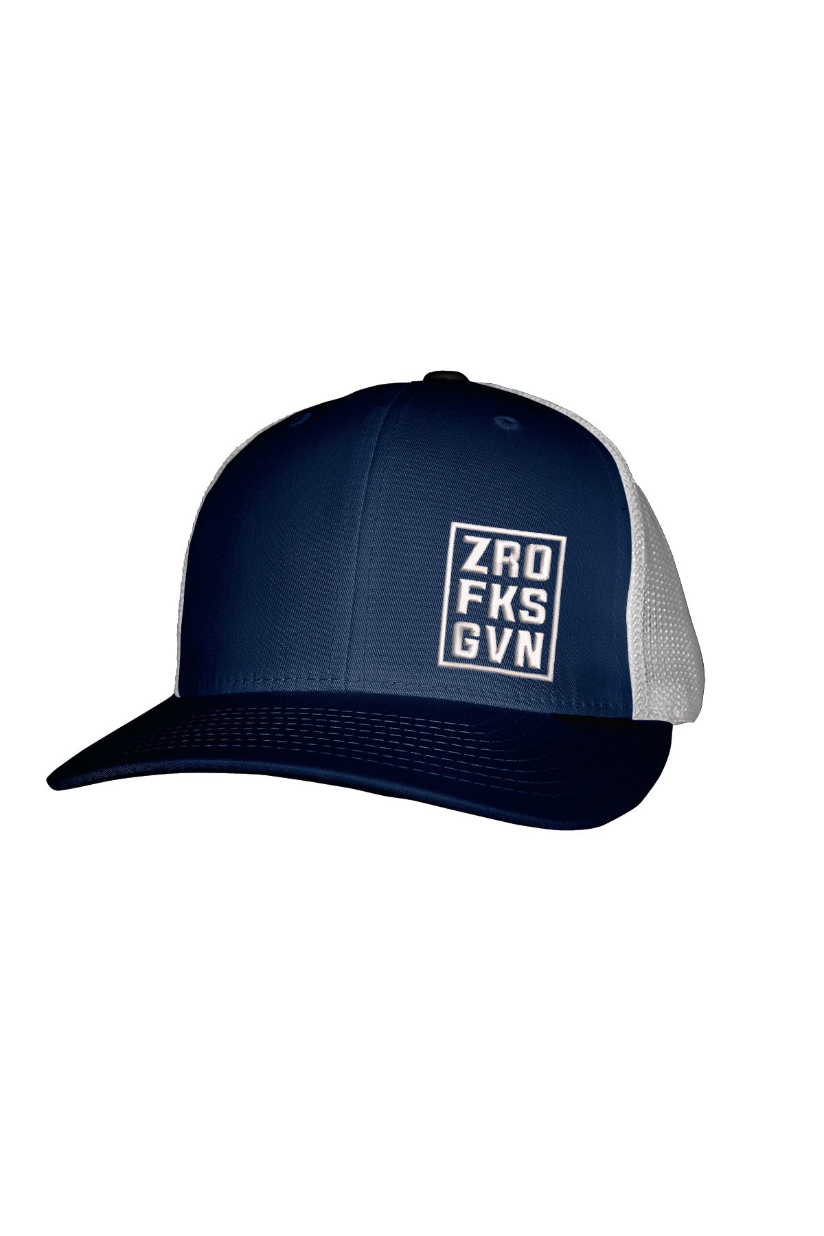 ZRO FKS GVN WHITE STITCH-STYLE - MESH BACK SNAPBACK