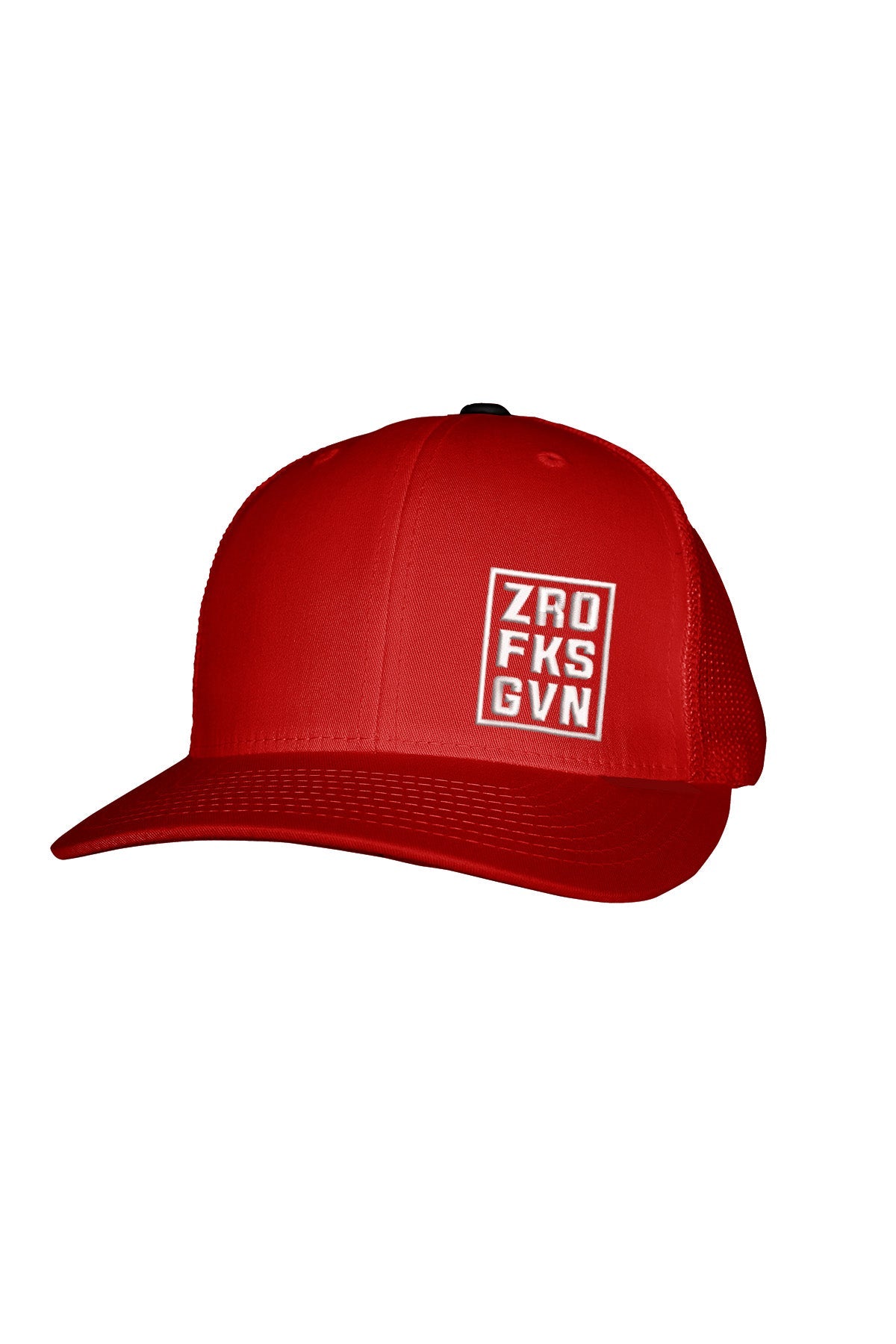 ZRO FKS GVN WHITE STITCH-STYLE - MESH BACK SNAPBACK