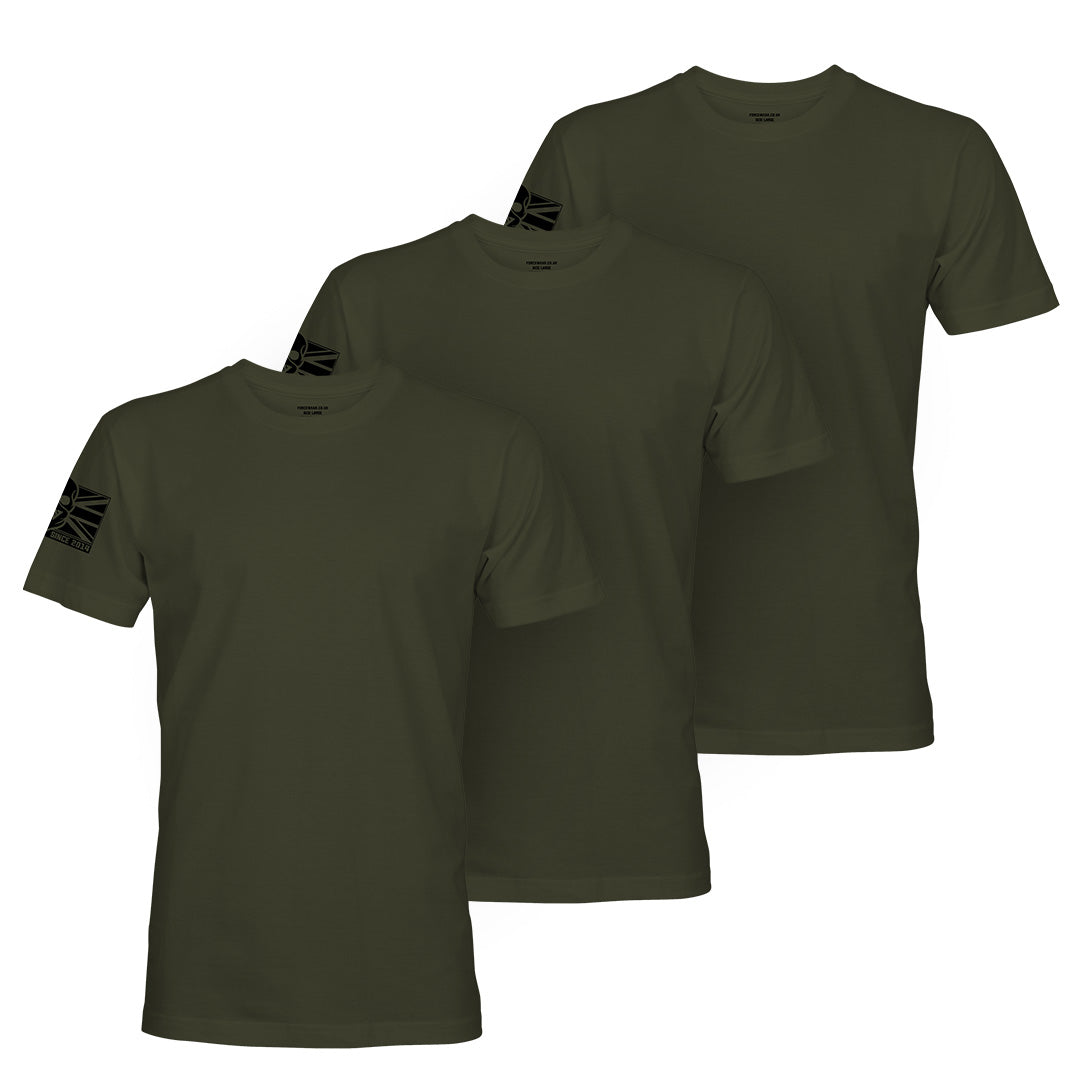 3 PACK BASE T-SHIRT / OLIVE GREEN