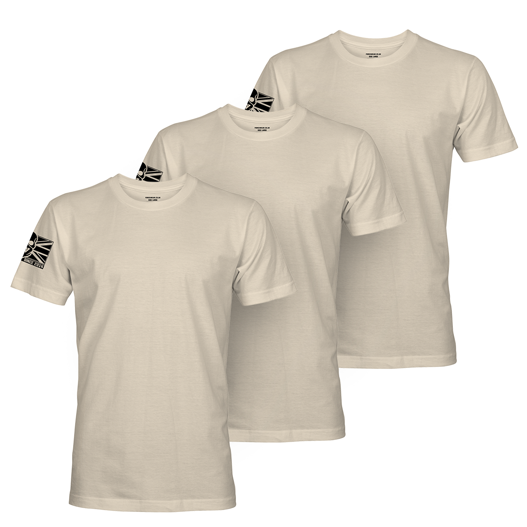 3 PACK BASE T-SHIRT / LIGHT SAND