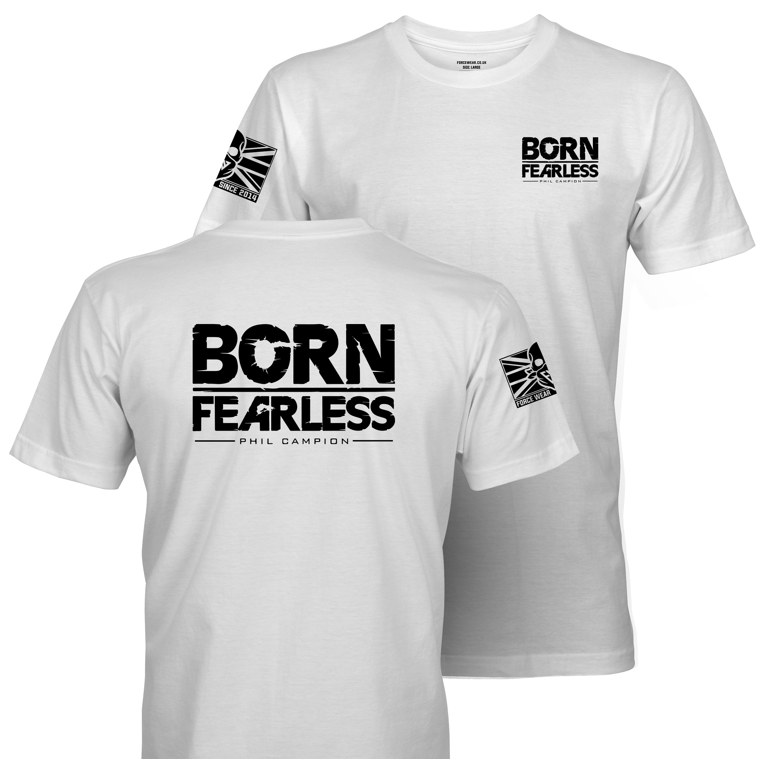 BORN FEARLESS TAG & BACK T-Shirt | Military | Veteran | Force Wear