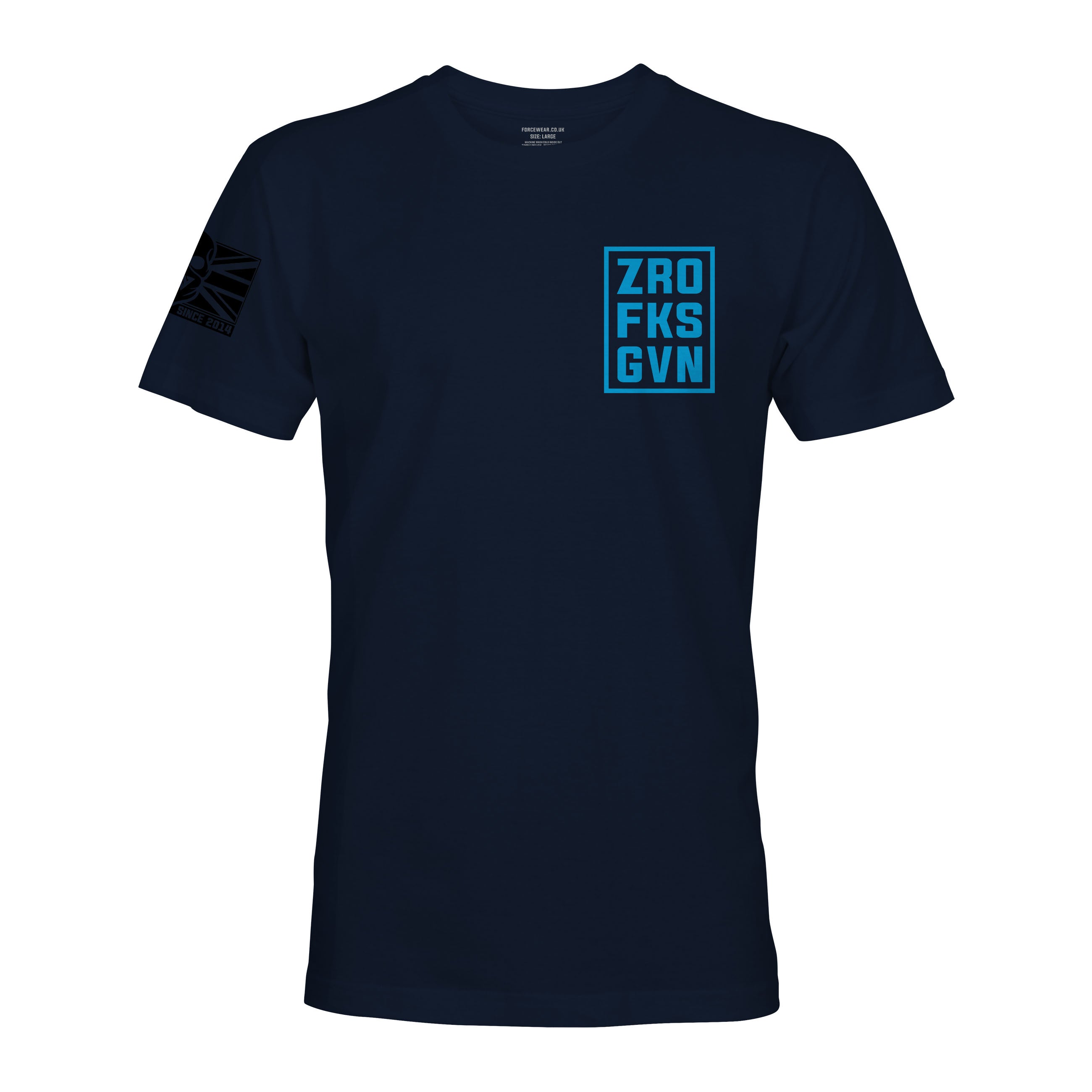 SKY BLUE ZRO FKS GVN STAMP T SHIRT T Shirt Military Veteran