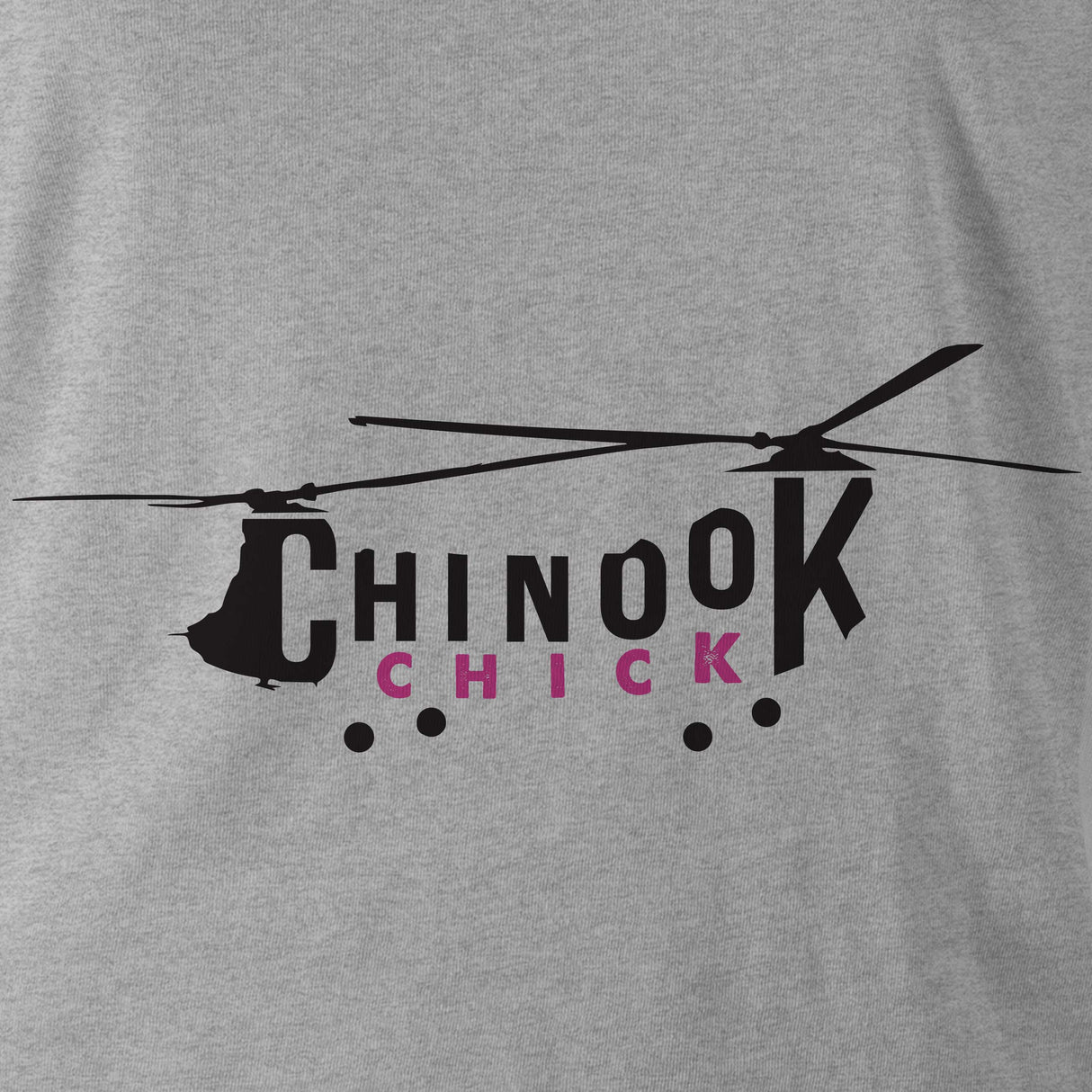 CHINOOK 'CHICK' BLACK INK TAG & BACK HOODIE