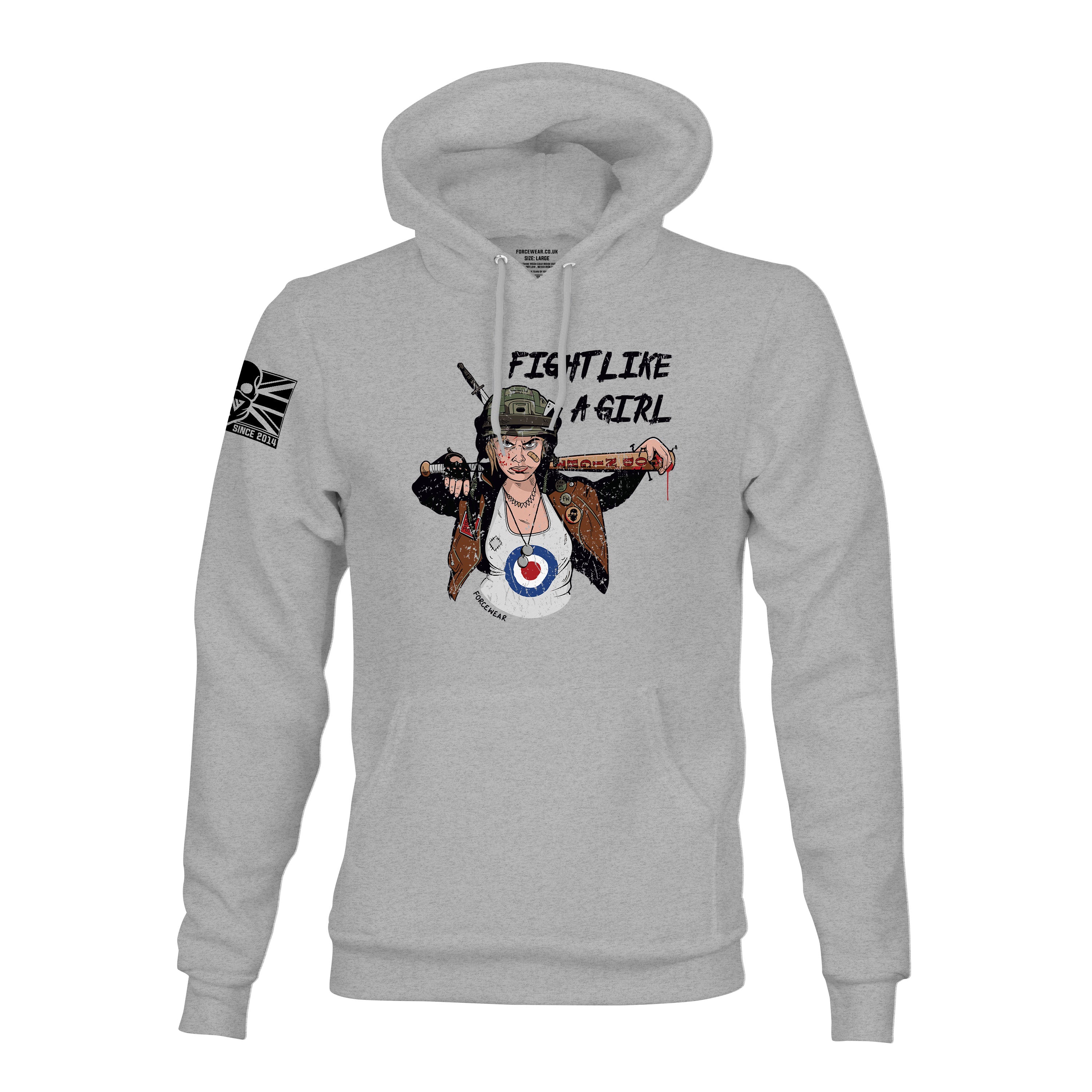 FIGHT LIKE A GIRL HOODIE Military Veteran Force Wear