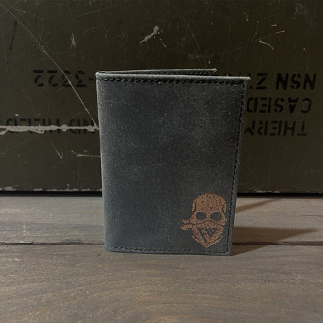 FORCEWEAR CHARCOAL GREY LEATHER CARD HOLDER - Force Wear HQ - WALLET
