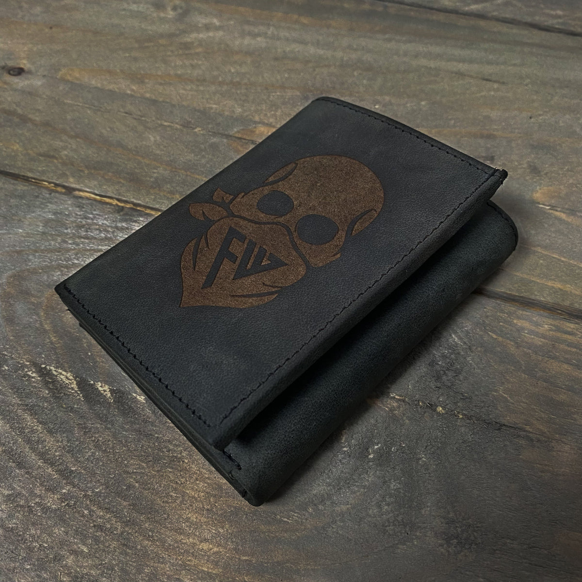 FORCEWEAR CHARCOAL GREY TRI FOLD LEATHER WALLET - Force Wear HQ