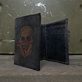 FORCEWEAR CHARCOAL GREY TRI FOLD LEATHER WALLET - Force Wear HQ