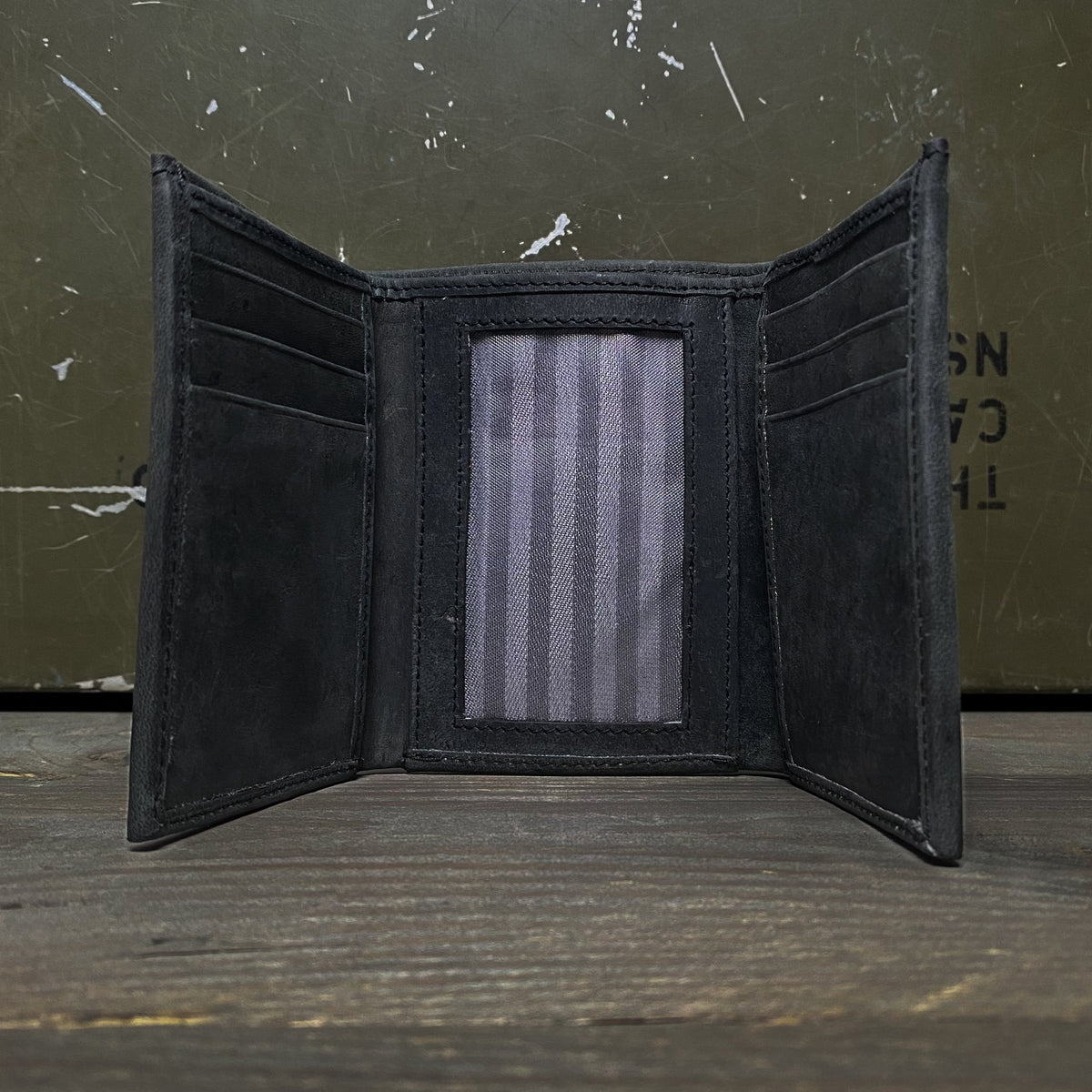 FORCEWEAR CHARCOAL GREY TRI FOLD LEATHER WALLET - Force Wear HQ