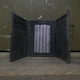 FORCEWEAR CHARCOAL GREY TRI FOLD LEATHER WALLET - Force Wear HQ