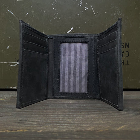 FORCEWEAR CHARCOAL GREY TRI FOLD LEATHER WALLET - Force Wear HQ