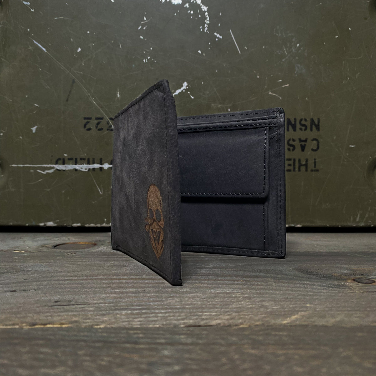 FORCEWEAR CHARCOAL GREY LEATHER WALLET - Force Wear HQ