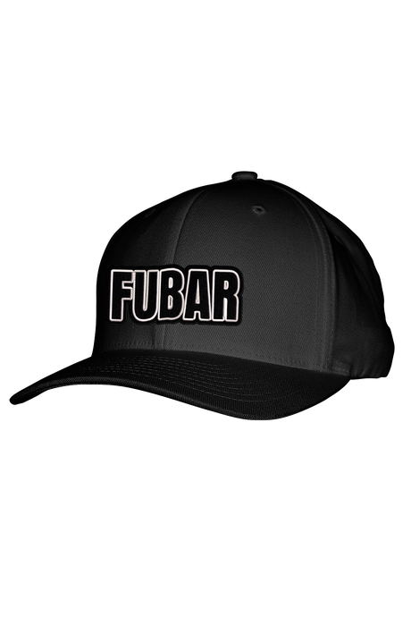 FUBAR BLACK STITCH-STYLE™️ PATCH FABRIC BACK SNAPBACK