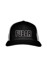 FUBAR BLACK STITCH-STYLE PATCH - MESH BACK SNAPBACK