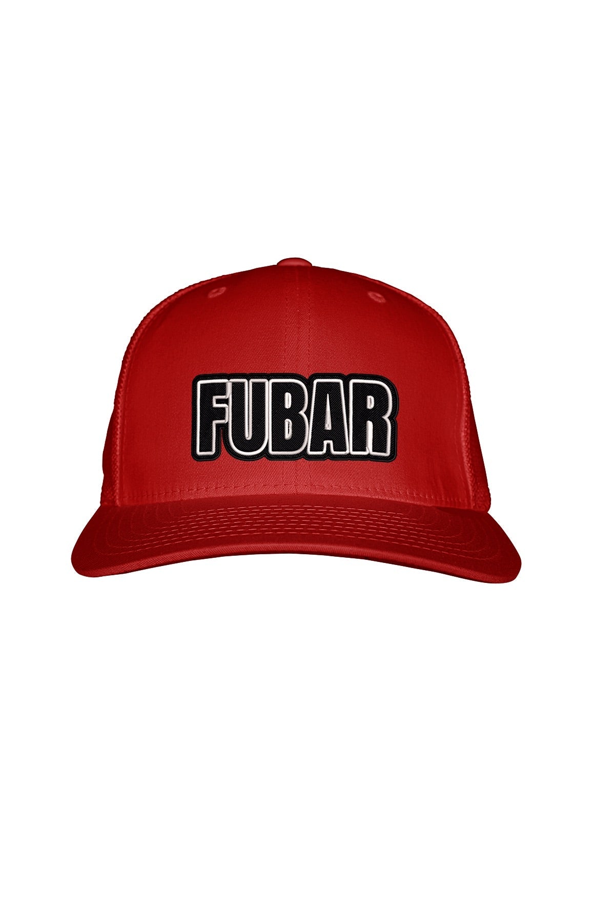 FUBAR BLACK STITCH-STYLE PATCH - MESH BACK SNAPBACK