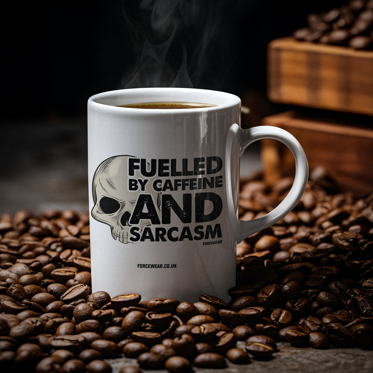 FUELLED BY CAFFEINE AND SARCASM MUG