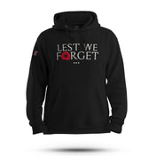 LEST WE FORGET WHT INK HOODIE - BLACKOUT - Force Wear