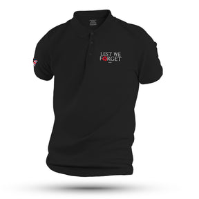 LEST WE FORGET WHT TAG POLO - BLACKOUT - Force Wear