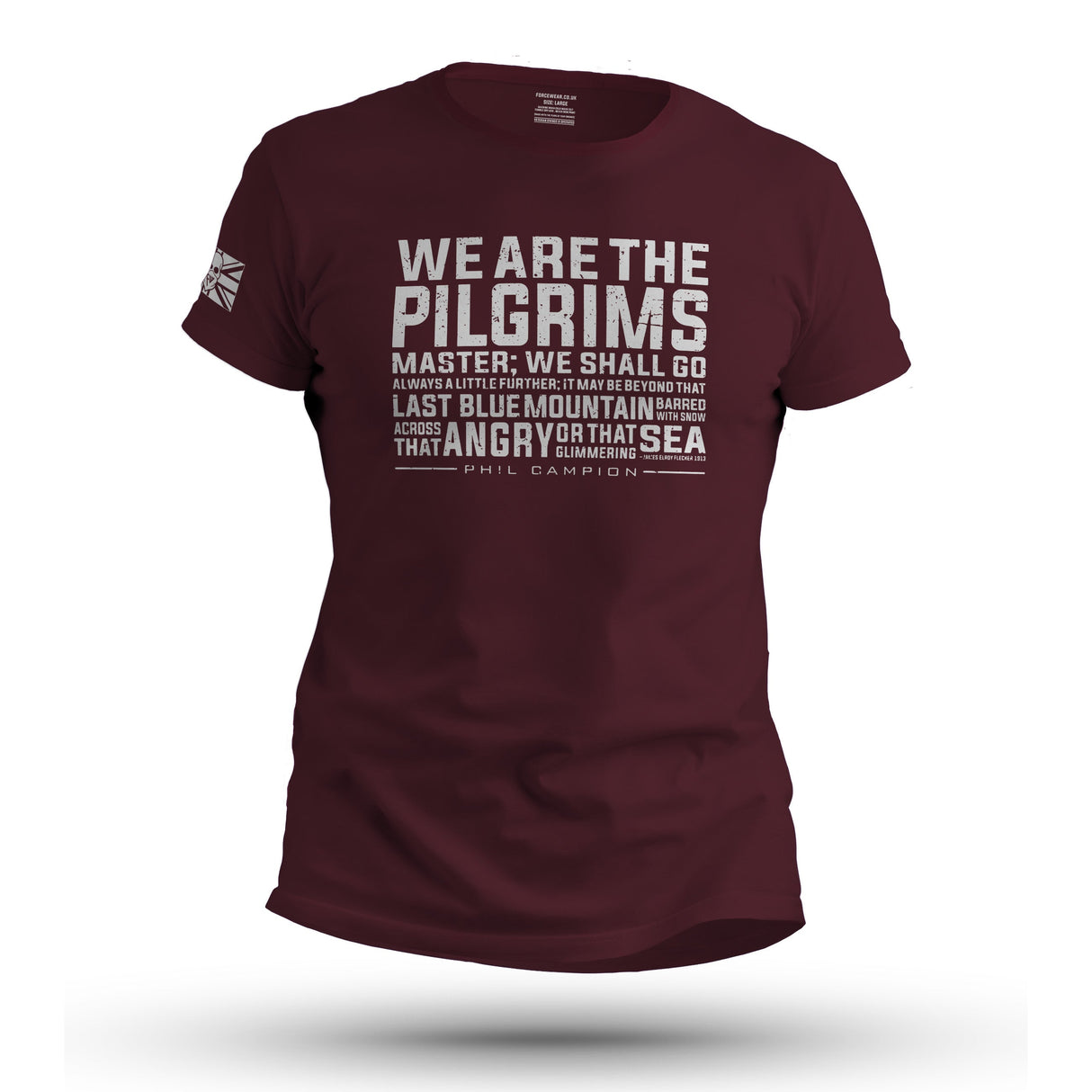 BORN FEARLESS WE ARE THE PILGRIMS. WHITE INK