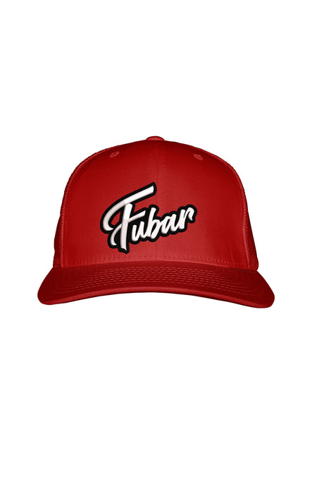 FUBAR WHITE STITCH-STYLE™️ MESH BACK SNAPBACK