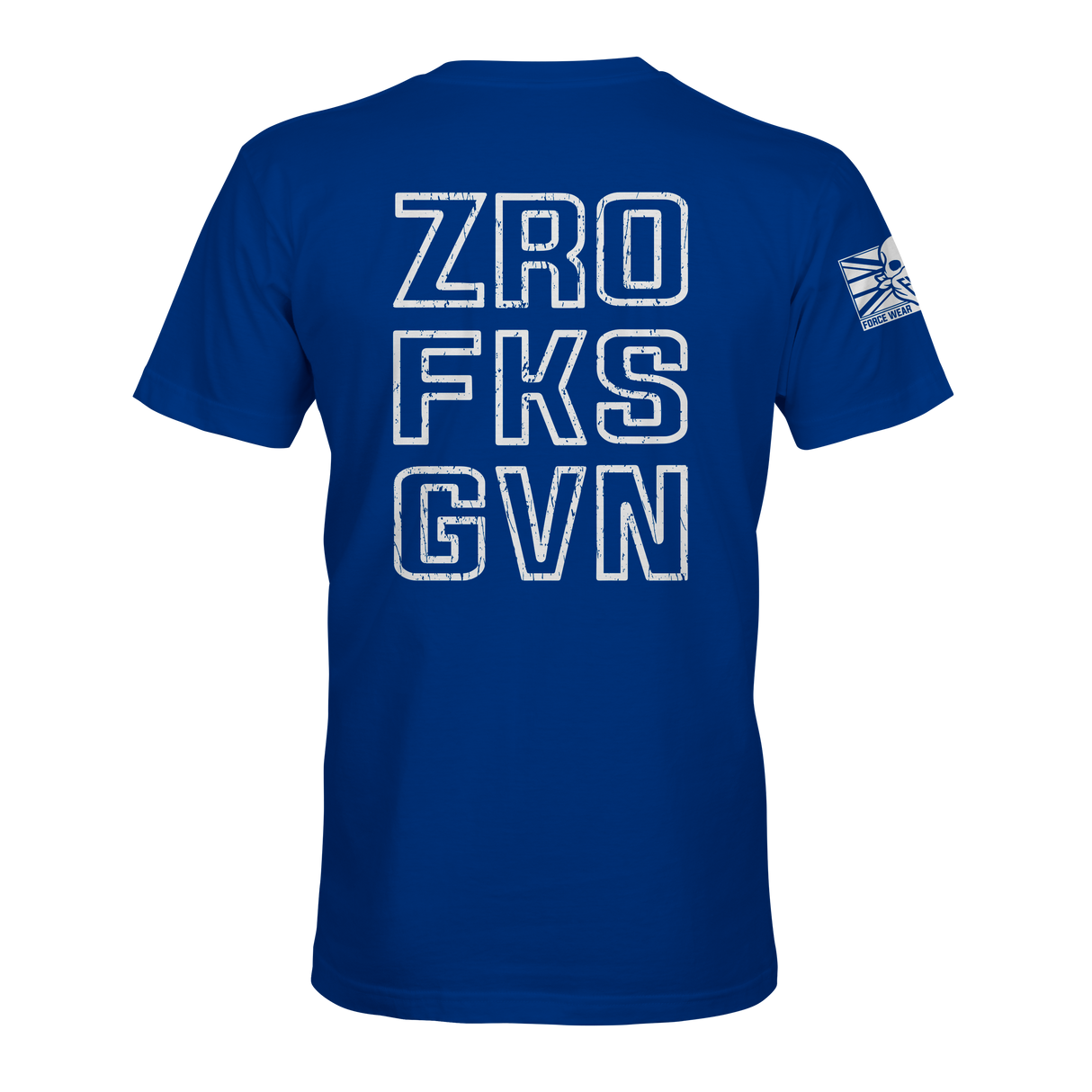 ZRO FKS GVN WHT ON BLUE