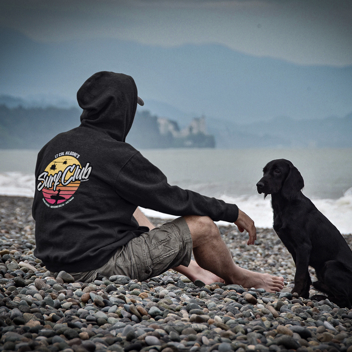 SURF CLUB TAG & BACK BLK HOODIE