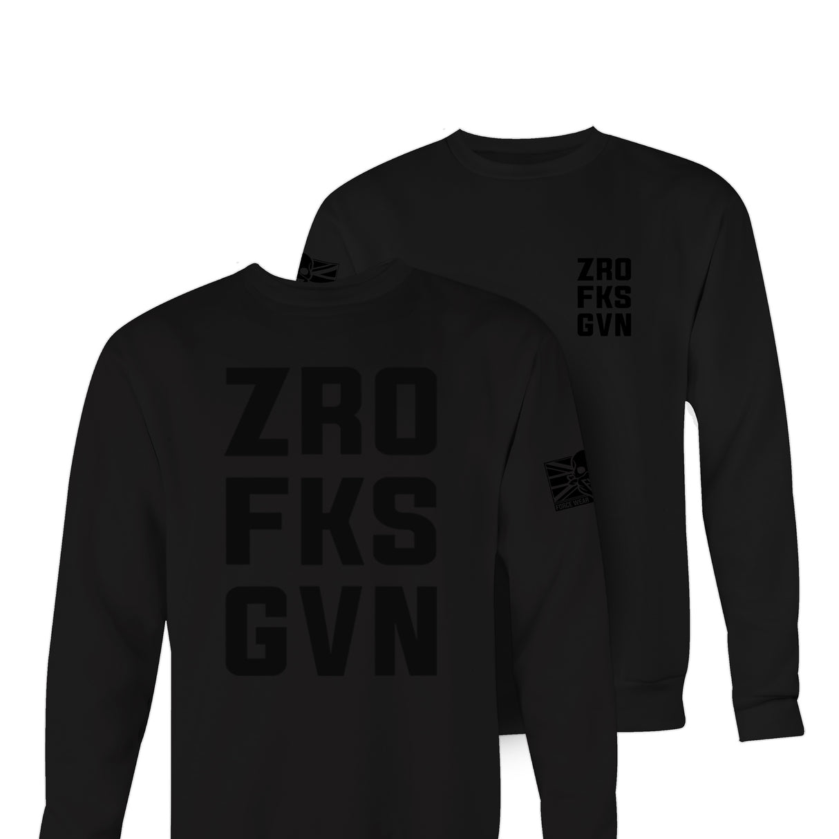 ZRO FKS GVN BLK ON BLK T&B SWEAT