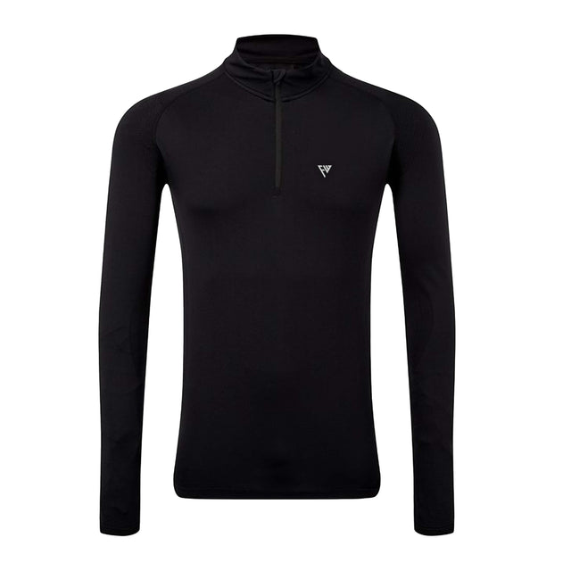 MENS SEAMLESS 1/4 ZIP TOP BLACK - Force Wear HQ